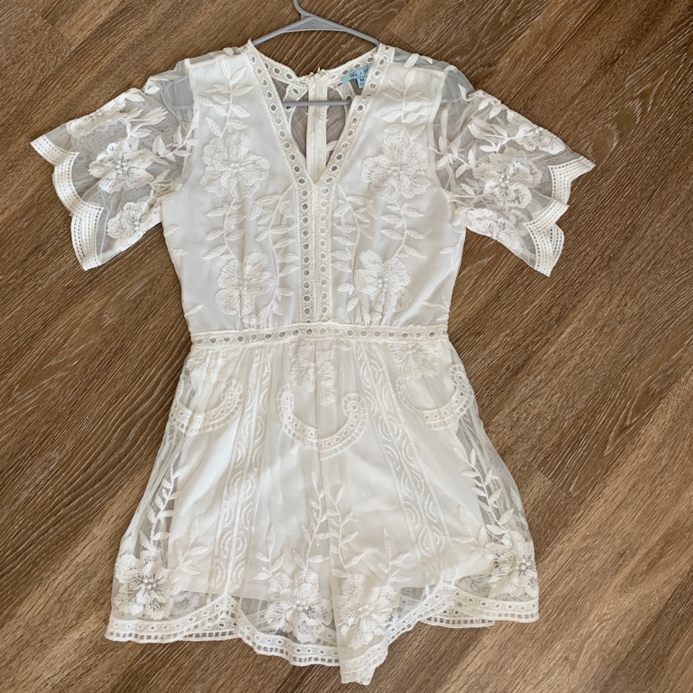 White lace romper
